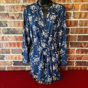 Forever 21 Women’s Blue Dress Tunic with rollup sleeves Size:Small Cottage core